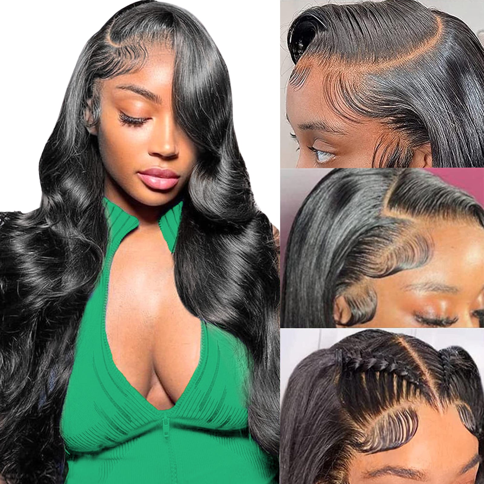 13x6 Lace Front Wigs Human Hair Pre Plucked 180 Density HD Body Wave Lace Front Wigs Human Hair 10A Frontal Wigs Human Hair wigs for Women Glueless Wigs Human Hair Pre Plucked Black wig