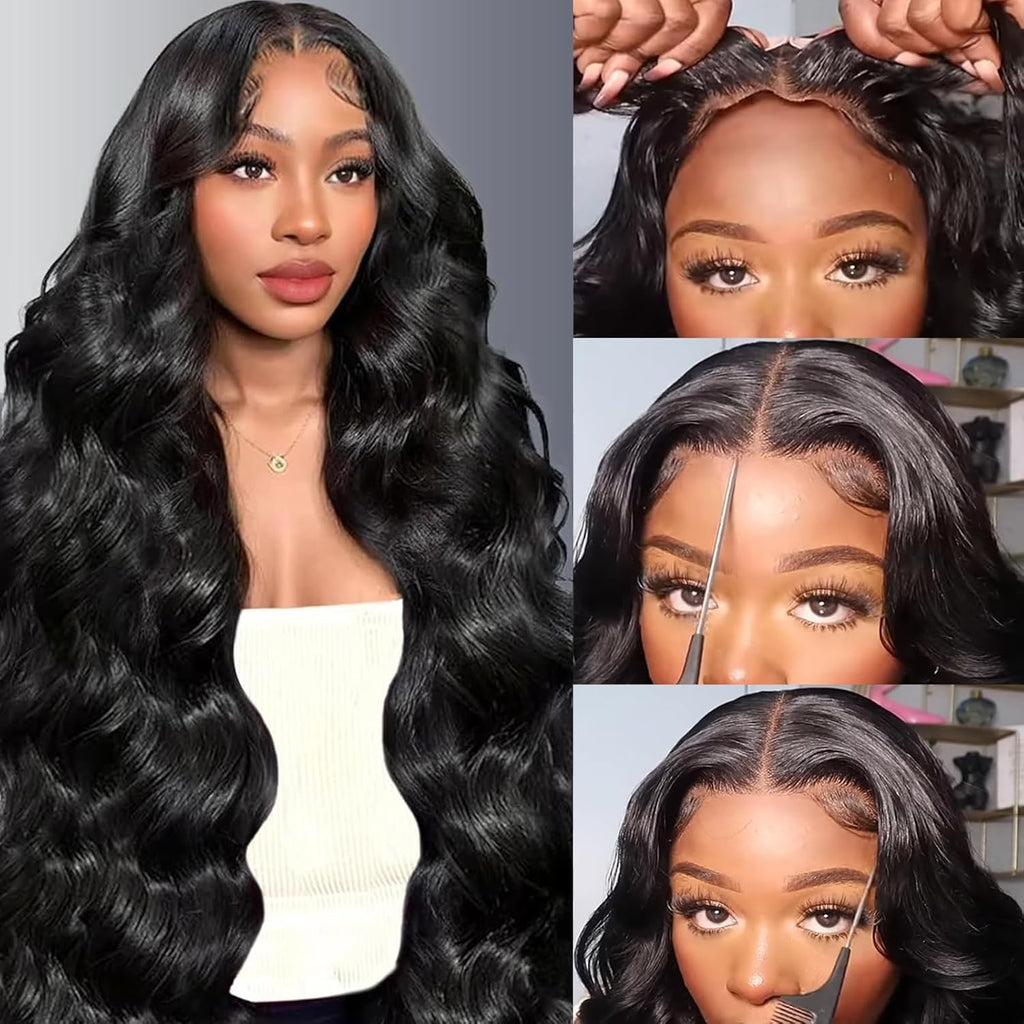 Wear and Go Glueless Wigs Human Hair Pre Plucked Pre Cut 5x5 Hd Lace Closure Wigs Human Hair 180 Density Body Wave Lace Front Wigs Human Hair Wigs for Women No Glue 3 Seconds for Beginners