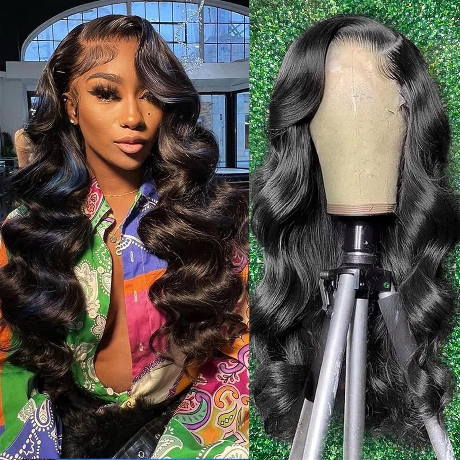 13x6 Lace Front Wigs Human Hair Pre Plucked 180 Density HD Body Wave Lace Front Wigs Human Hair 10A Frontal Wigs Human Hair wigs for Women Glueless Wigs Human Hair Pre Plucked Black wig