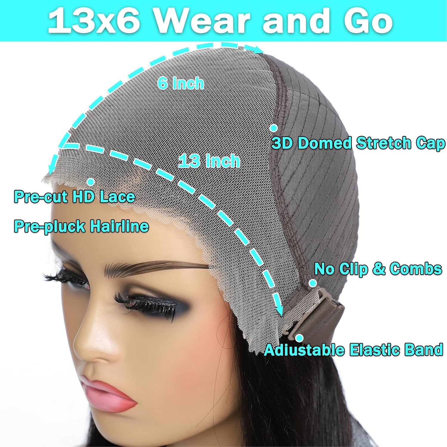 MUZOJET 13x6 Glueless Wigs Human Hair Pre PluckedCut Wear and Go Wig 10A HD Body Wave Lace Front Wigs Human Hair 180 Density Wigs for Women No Glue 3 Seconds for Beginners