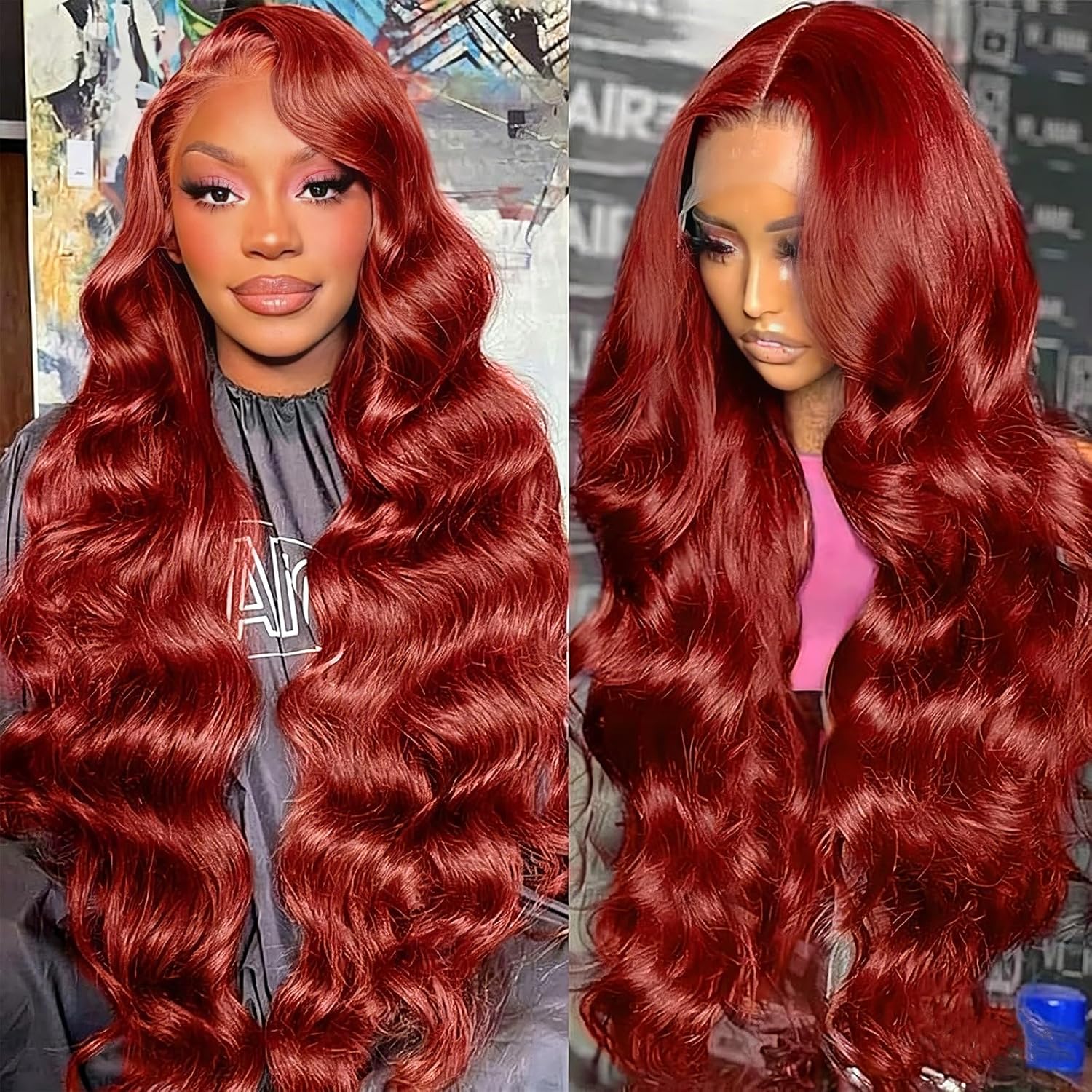 MUZOJET Reddish Brown 13x6 Lace Front Wigs Human Hair #33 Colored HD Transparent Lace Front Wig Human Hair Pre Plucked with Baby Hair for Black Women Red Wig 180% Density