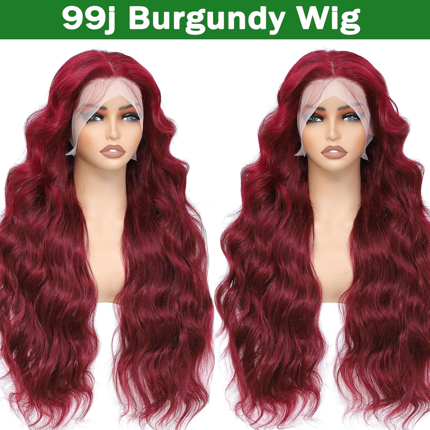 MUZOJET 99j Burgundy Lace Front Wigs Human Hair 13x6 Body Wave Lace Front Wigs Human Hair Pre Plucked Glueless Red Wig Wine Red Wigs for Women Reddish Brown 180 Density